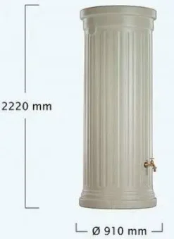 1000L Column Water Tank - Sand Beige -EcoGrow Store 1000l column water tank sand beige 2 jpg
