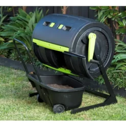 Maze 245 Litre Compost Tumbler + 55 Litre Composting Cart Set -EcoGrow Store 1 1 png