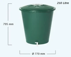 210L Round Water Butt With Stand 14 210L Round Water Butt With Stand -EcoGrow Store 210l round water butt with stand 3 2 jpg