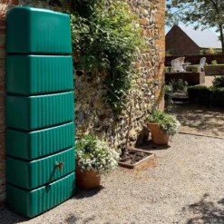 650L Slim Rainwater Wall Tank - Green