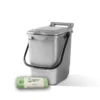 23 Litre Silver Grey Kitchen Caddy + 25 Pack Of Liners 1 23 Litre Silver Grey Kitchen Caddy + 25 Pack Of Liners -EcoGrow Store 23ltr curbside caddy bags silver jpg
