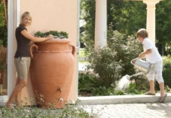 260L Antique WALL Amphora Water Butt - Terracotta Effect -EcoGrow Store 260l antique wall amphora water butt 2 2 jpg