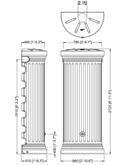 550L Column Wall Water Tank - Stone Grey 7 550L Column Wall Water Tank - Stone Grey -EcoGrow Store 3 4555 and 6 550l column tank 2 png