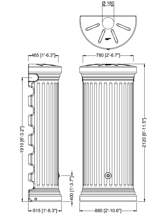 550L Column Wall Water Tank - Stone Grey 5 550L Column Wall Water Tank - Stone Grey - Image 3