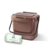 5ltr Brown Kitchen Caddy + 26 Pack Of Liners -EcoGrow Store 5ltr kitchen caddy bags brown jpg
