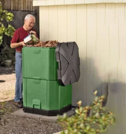 400 Litre Aerobin Hot Composter - Brunswick Green With Leachate Hose Extension Kit