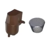Gutter Mate Diverter & Filter In Brown & Fine Mesh Insert Bundle -EcoGrow Store brown gutter mate and mesh insert bundle 1 jpg