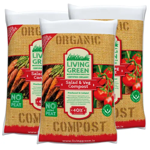 Pack Of 3 X Living Green 40L Organic Salad & Vegetable Compost 3 Pack Of 3 X Living Green 40L Organic Salad & Vegetable Compost