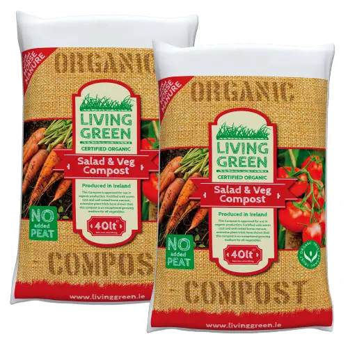 Pack Of 2 X Living Green 40L Organic Salad & Vegetable Compost 3 Pack Of 2 X Living Green 40L Organic Salad & Vegetable Compost
