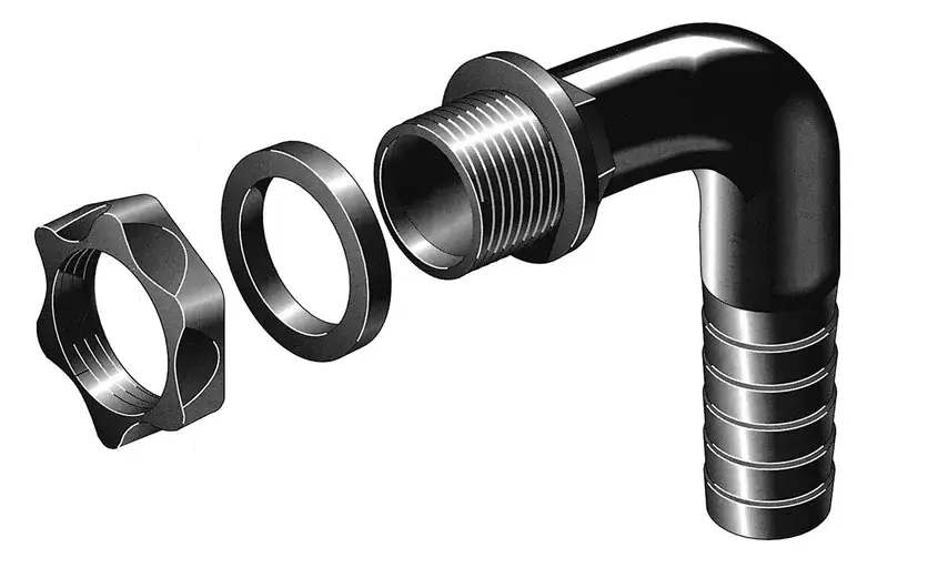 Right Angled Hose Tails 25mm I.D. 3 Right Angled Hose Tails 25mm I.D.