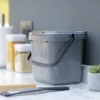 Recycled Plastic 7ltr Silver Grey Kitchen Caddy -EcoGrow Store recycled plastic 7ltr silver grey kitchen caddy jpg