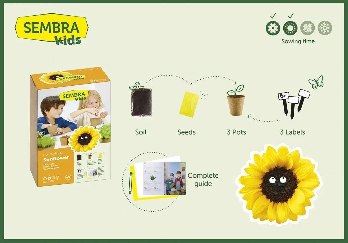 Sembra Kids Sunflower Garden Growing Kit 5 Sembra Kids Sunflower Garden Growing Kit - Image 3