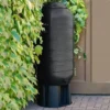Strata 250L Black Slimline Water Butt With Tap & Lid -EcoGrow Store ward slimline water butt with tap 250 litres on patio jpg